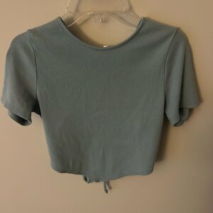 Blue Blush Backless Crop Top